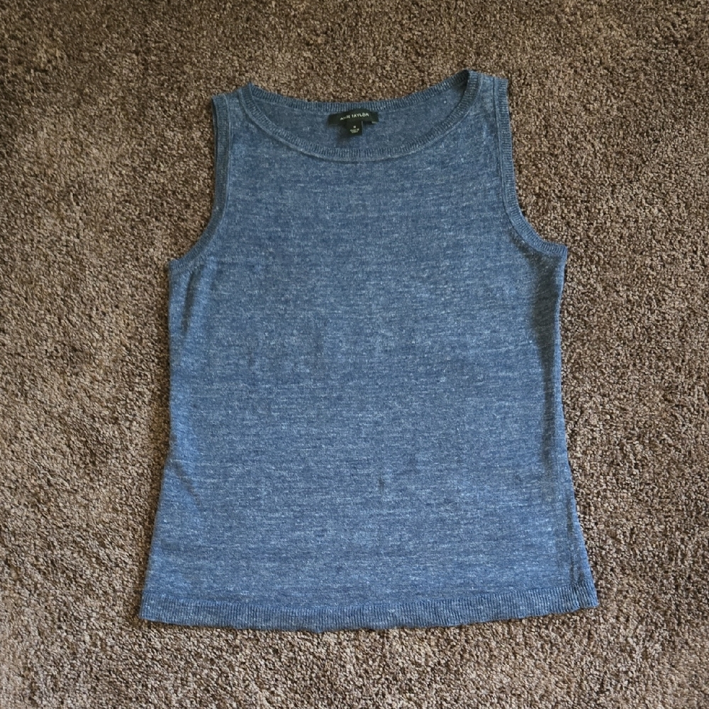 Ann Taylor Blue Sleeveless Sweater Shell M